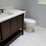New floor, new vanity, existing toilet